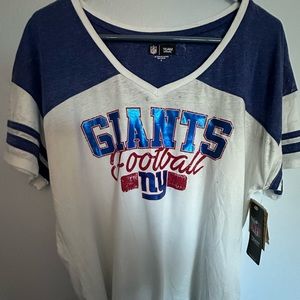 NY Giants Ladies V Neck T-Shirt